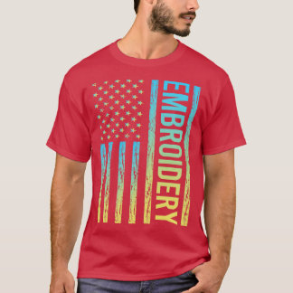 Gradient Flag 02  Embroidering Embroider T-Shirt
