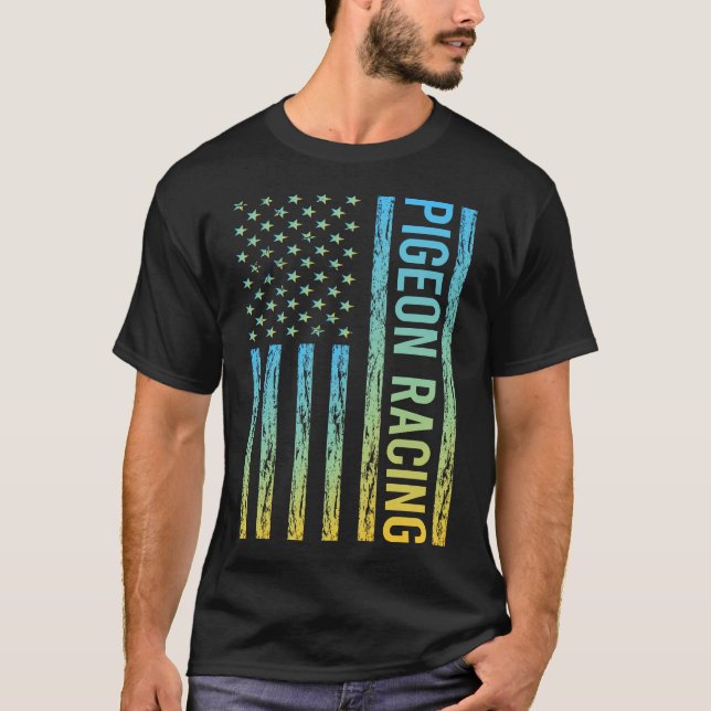 Gradient Flag 02 Pigeon Racing T-Shirt (Front)