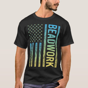 Gradient Flag Beadwork Beading Beads T-Shirt