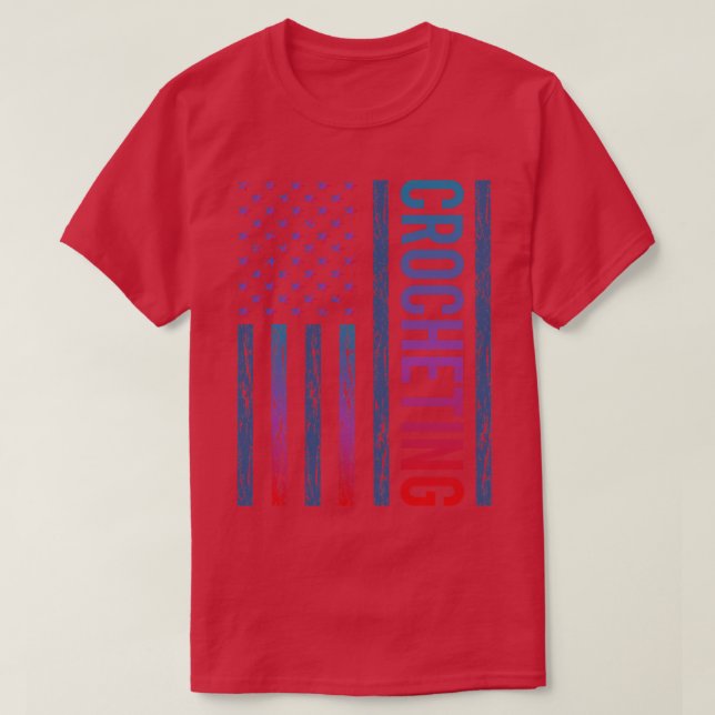 Gradient Flag Crocheting Crochet T-Shirt (Design Front)