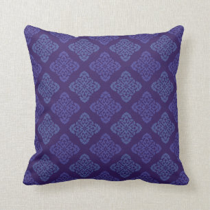 Gradient Floral Damask Throw Pillow