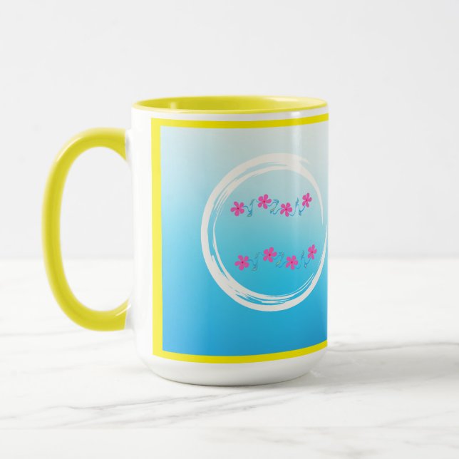 Gradient flower mug (Left)