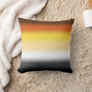 Gradient Gay Bear Pride Flag - Colourful Bear Flag Throw Pillow