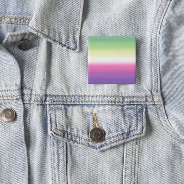 Gradient Genderfae Pride Flag  2 Inch Square Button (In Situ)