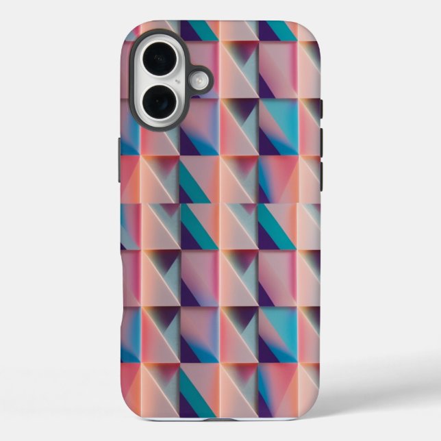 Gradient Geometric Abstract iPhone 16 Plus Case  (Back)