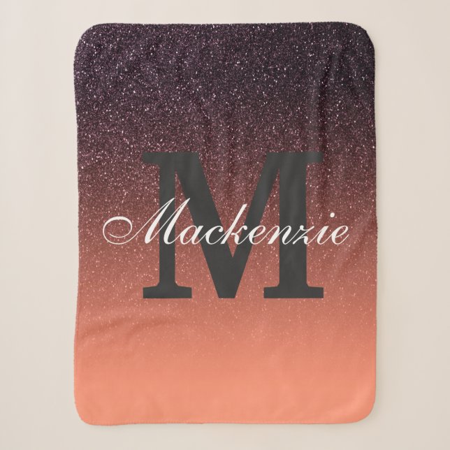 Gradient Glitter Pattern Sherpa Blanket (Front)