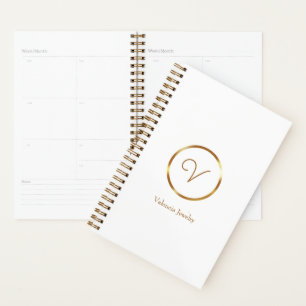 Gradient gold circle custom business logo planner