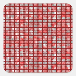 Gradient gray and red blocks pattern square sticker