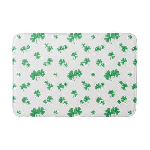 Gradient Green Irish Shamrock Pattern Bath Mat