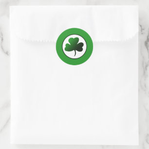 Gradient Green Shamrock Classic Round Sticker