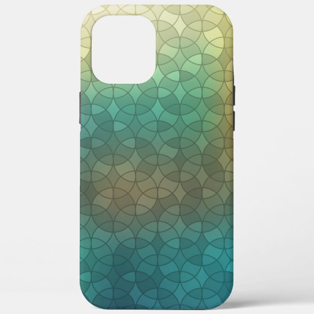 Gradient green yellow circles geometric pattern Case-Mate iPhone case (Back)