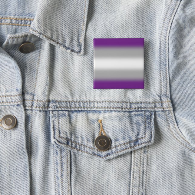 Gradient Greysexual Pride Flag – Greysexual Flag  2 Inch Square Button (In Situ)