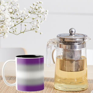 Gradient Greysexual Pride Flag – Greysexual Flag  Two-Tone Coffee Mug