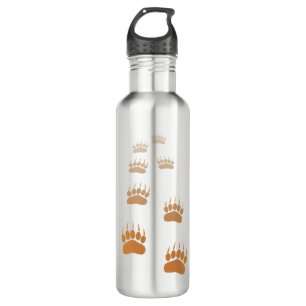 Gradient Grizzly Bear Paw Print 710 Ml Water Bottle