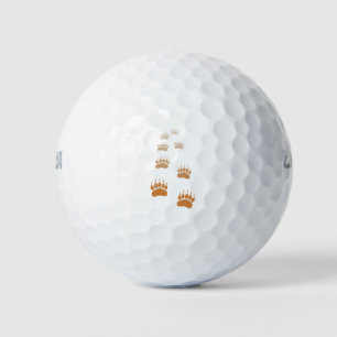 Gradient Grizzly Bear Paw Print Golf Balls