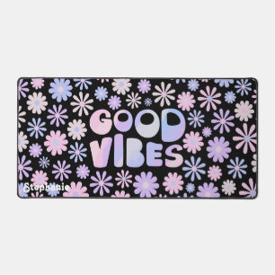 Gradient Holo Retro Daisies Good Vibes Typographie