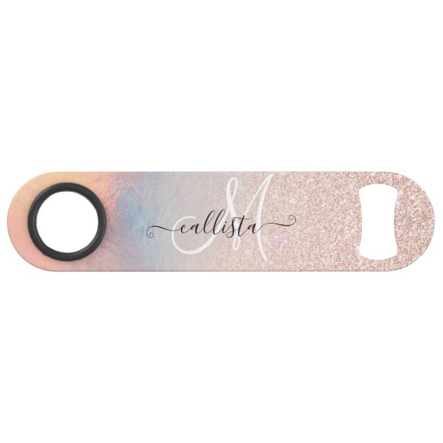 Gradient holographique de Rose Gold Glitter Irides (Devant (Horizontal))