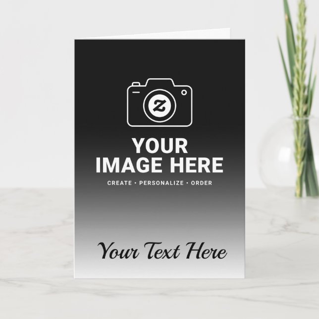 Gradient Image and Text Thank You Card (Front)