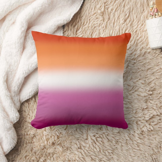 Gradient Lesbian Pride Flag – Lesbian Flag Throw Pillow (Blanket)
