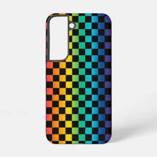 Gradient LGBTQ Chequered Rainbow Pride Samsung Galaxy Case