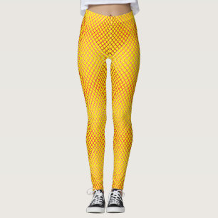 Gradient lines pattern 02 Pink BYellow BG Leggings