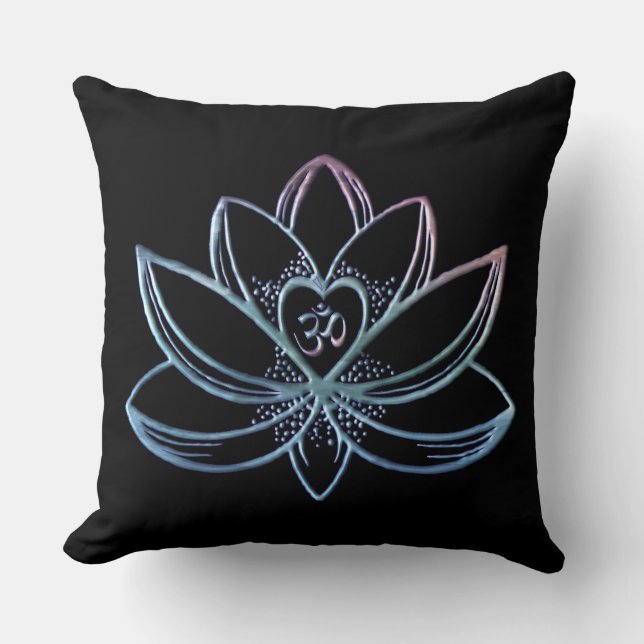 Gradient Lotus  Throw Pillow (Front)