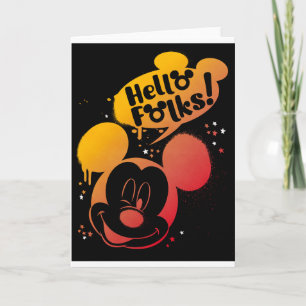 Gradient Mickey Mouse Paint Splash - Hello Folks! Card