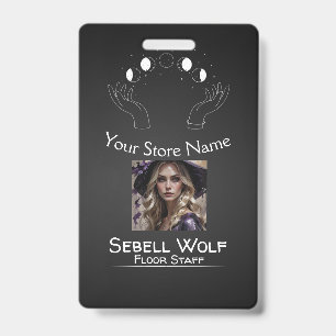 Gradient Moon Phase Employee Badge