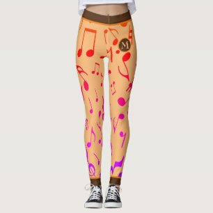 GRADIENT Music Notes PEACH Leggings