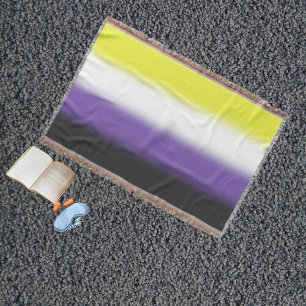 Gradient Nonbinary Pride Flag – Nonbinary Flag Throw Blanket