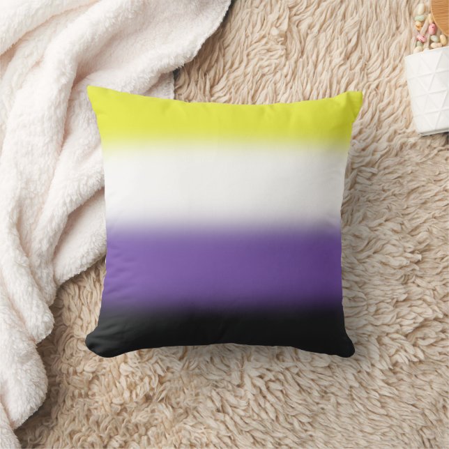 Gradient Nonbinary Pride Flag – Nonbinary Flag Throw Pillow (Blanket)