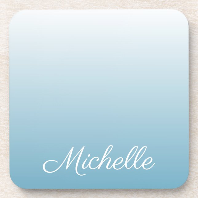gradient ombre angel blue coaster (Front)