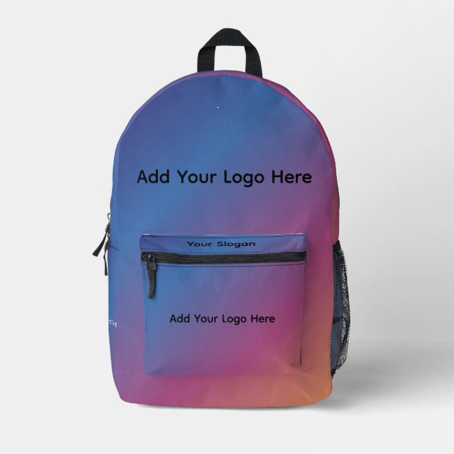 Gradient Ombre Backpack, Customizable Design |  Printed Backpack (Front)
