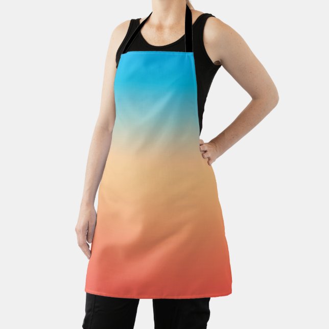 Gradient ombre coral blush beige blue soft blurred apron (Insitu)