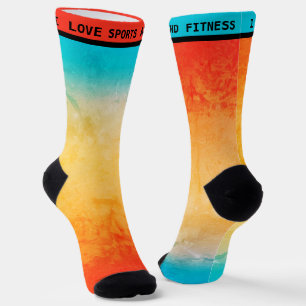 Gradient ombre coral blush beige blue soft blurred socks