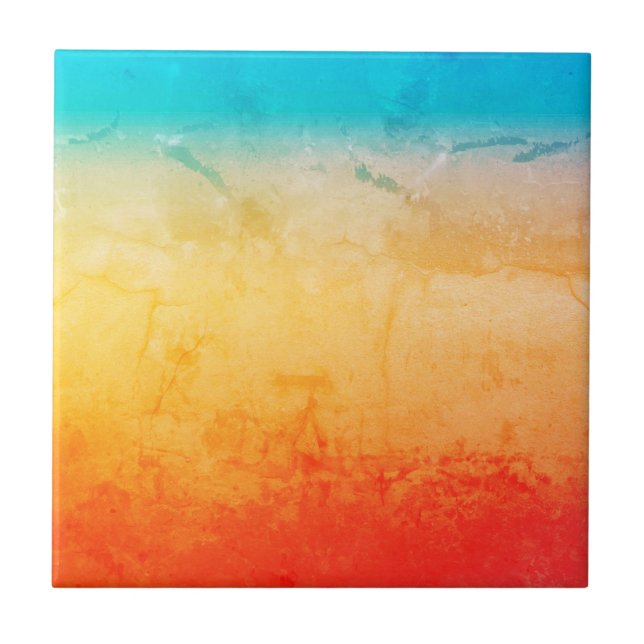 Gradient ombre coral blush beige blue soft blurred tile (Front)