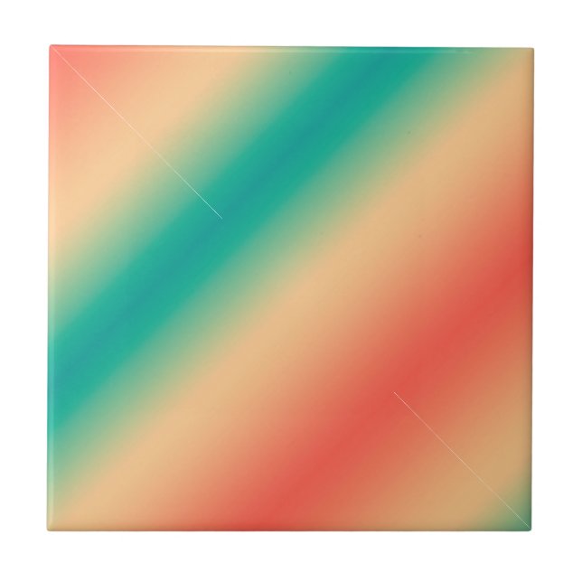 Gradient ombre coral blush beige green soft blurre tile (Front)