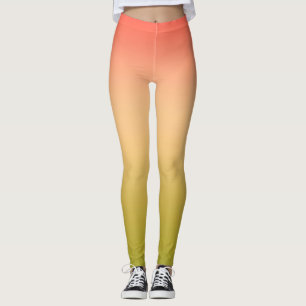 Gradient ombre coral blush beige lime soft blurred leggings