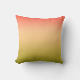 Gradient ombre coral blush beige lime soft blurred throw pillow