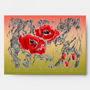 Gradient ombre coral lime soft blurred colours red envelope