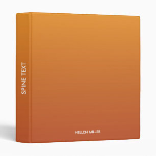 Gradient Ombre Personalized Orange Binder