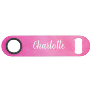 Gradient Ombre Pink Watercolor Personalized Name Bar Key