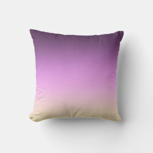 Gradient ombre purple violet yellow beige colours throw pillow