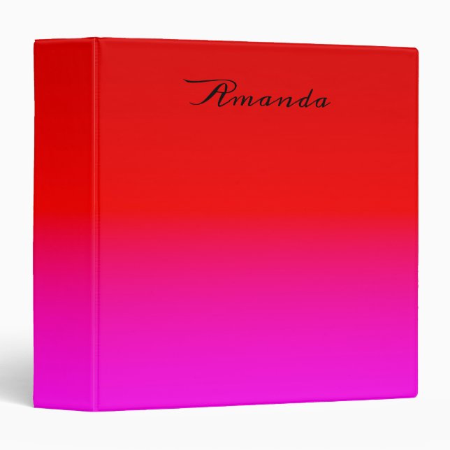 gradient ombre red pink , scarlet , red , pink binder (Front/Spine)