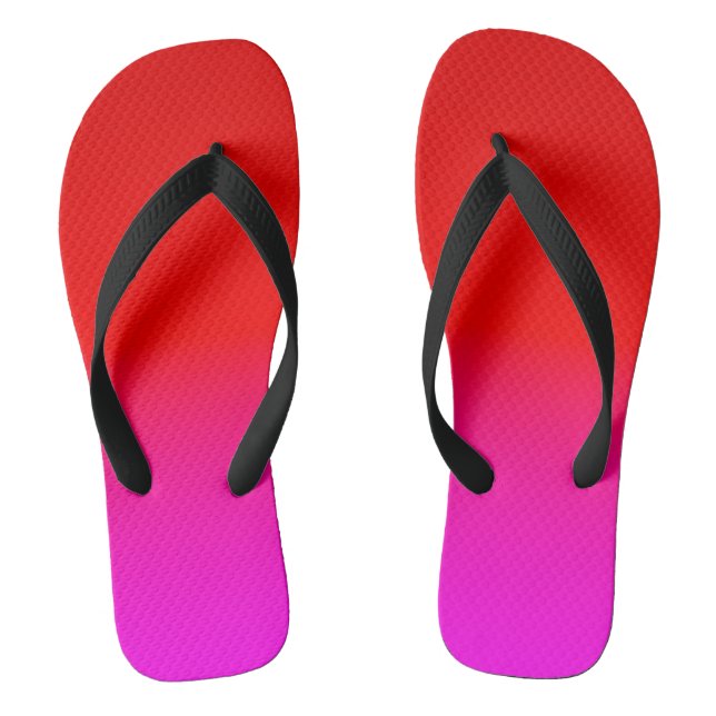 gradient ombre red pink , scarlet , red , pink flip flops (Footbed)