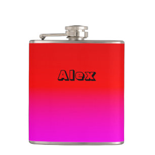 gradient ombre red pink , scarlet , red , pink hip flask