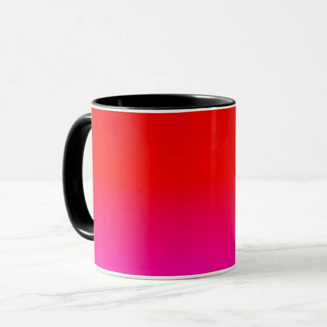 gradient ombre red pink , scarlet , red , pink mug (Front Left)