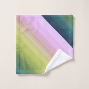 Gradient ombre stripe lined soft blurred green bei bath towel set