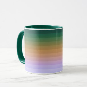 Gradient ombre stripe lined soft blurred green bei mug