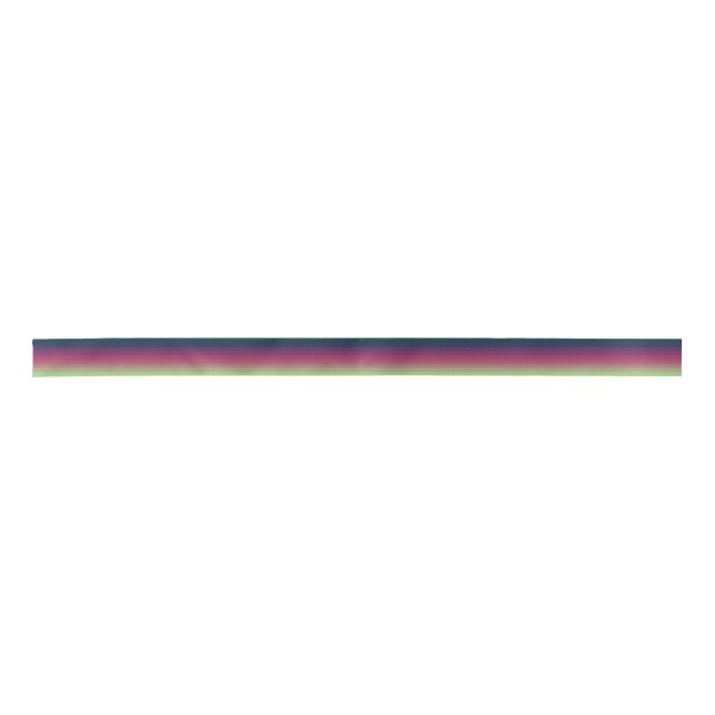 Gradient ombre stripe lined soft blurred multicolo satin ribbon (Front)